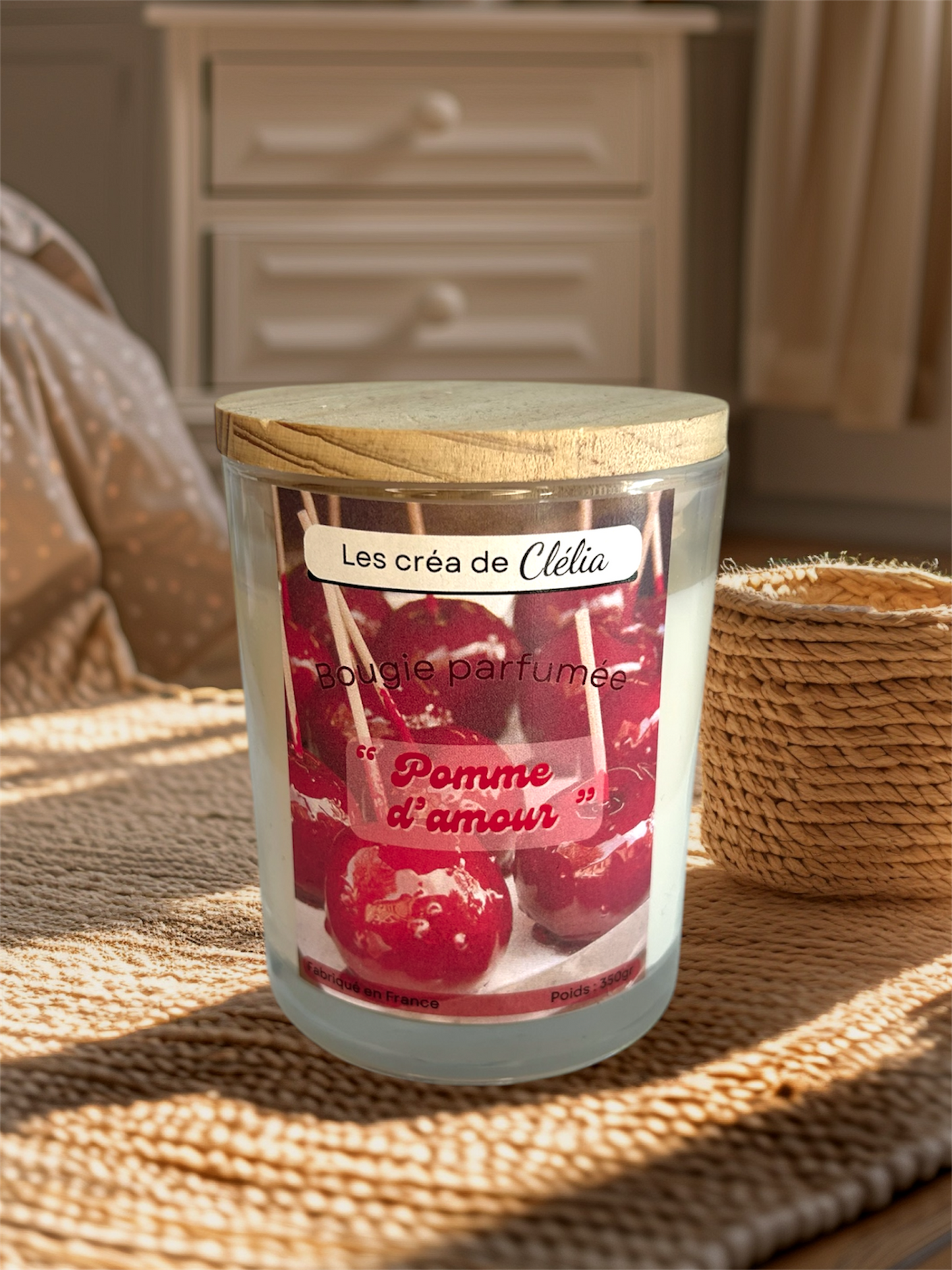 Bougie parfum "Pomme d'amour"