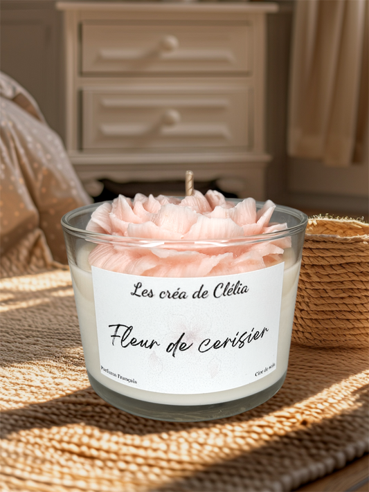 Bougie florales parfum "Fleur de cerisier"