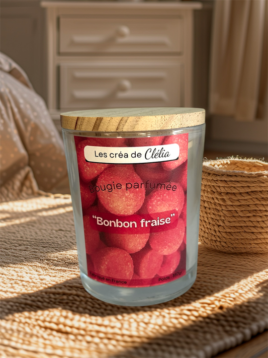 Bougie parfum "Bonbon fraise"