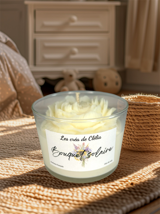 Bougie florale "Bouquet solaire"