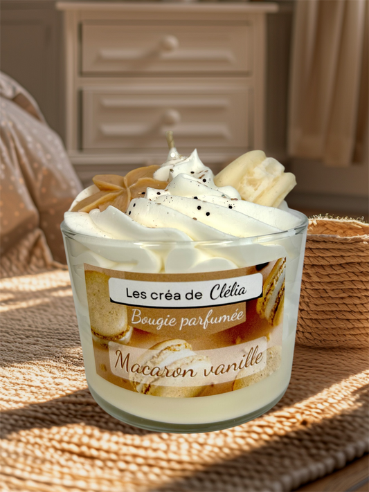 Bougie gourmande "Macaron vanille"