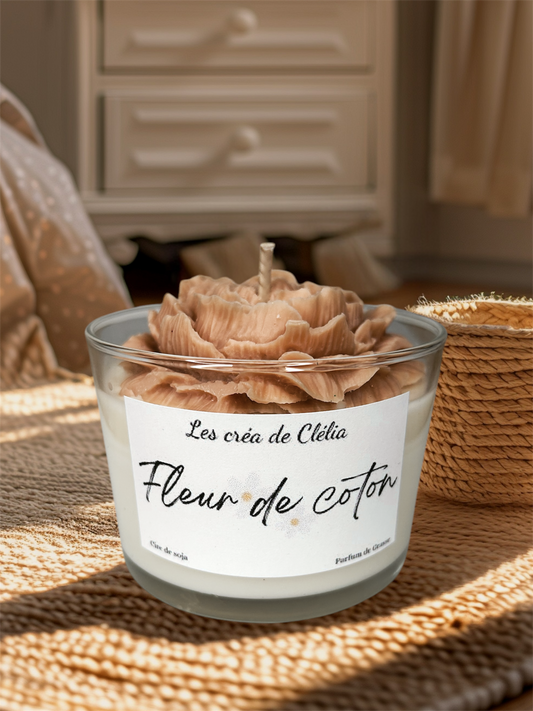 Bougie florale parfum "Fleur de coton"