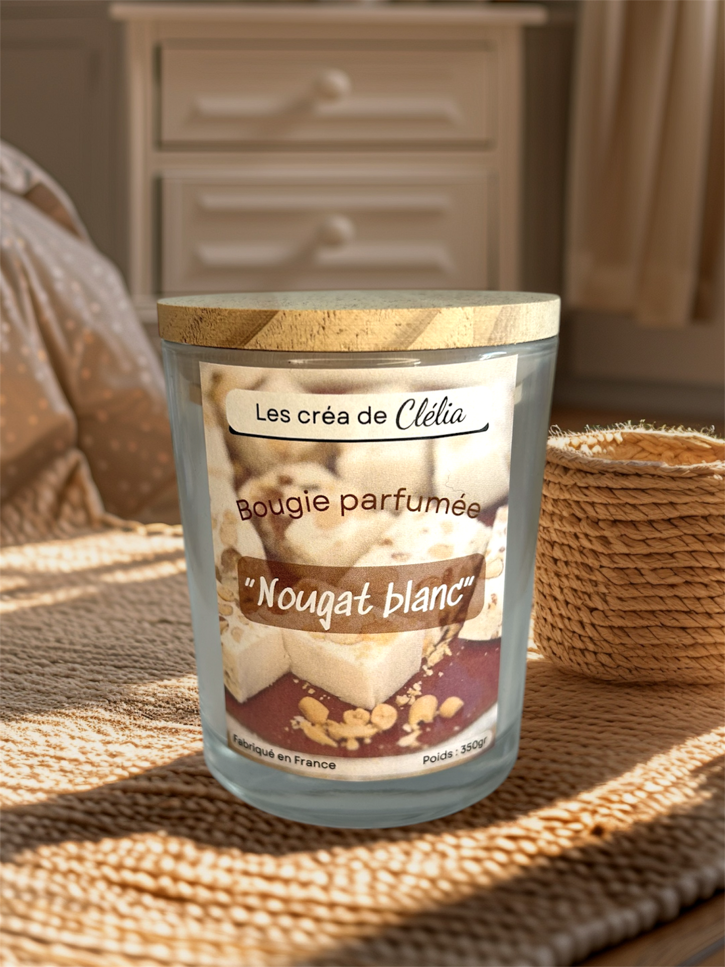 Bougie parfum "Nougat blanc"