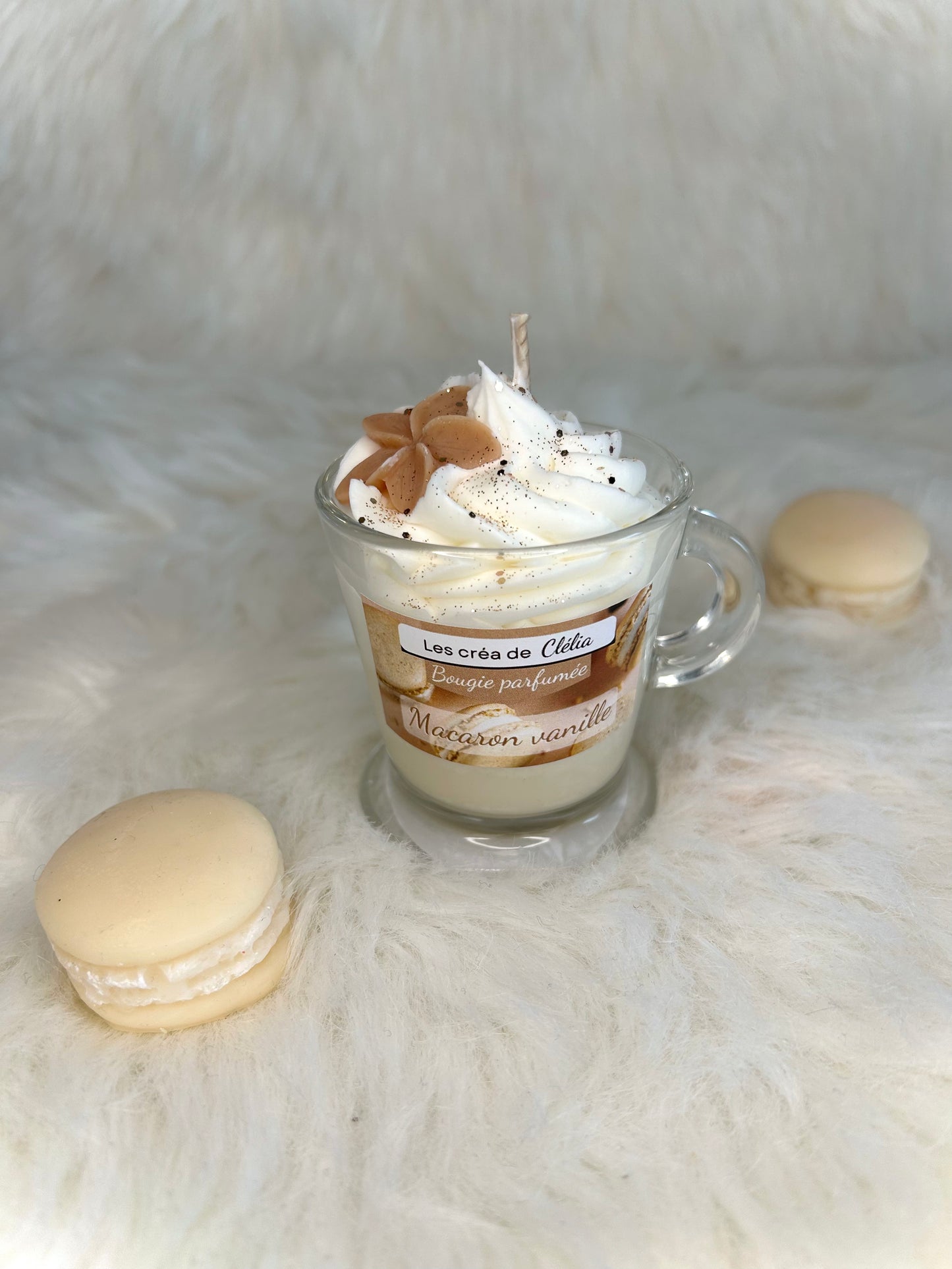 Mini bougie gourmande "Macaron vanille"