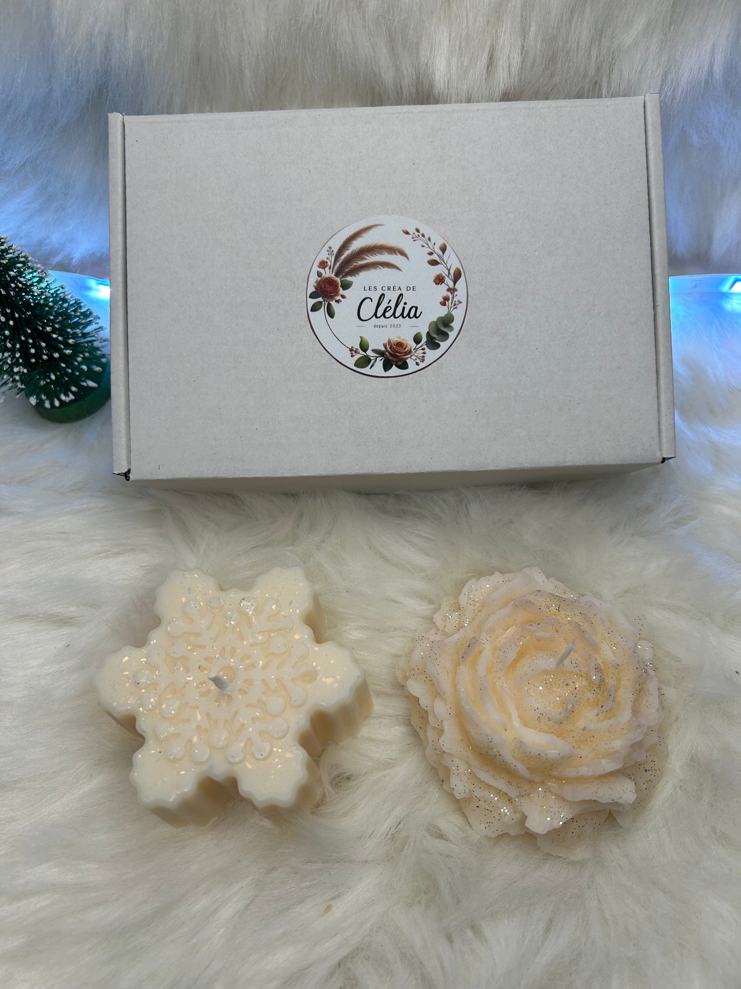 Coffret cadeau 2 bougies décoratives