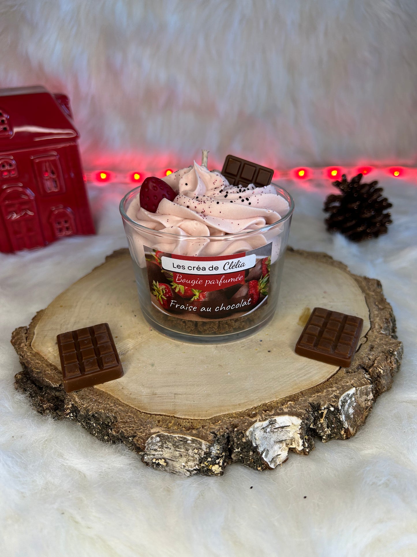 Bougie gourmande "Fraise au chocolat"