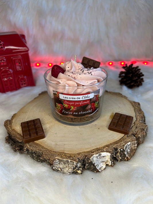 Bougie gourmande "Fraise au chocolat"