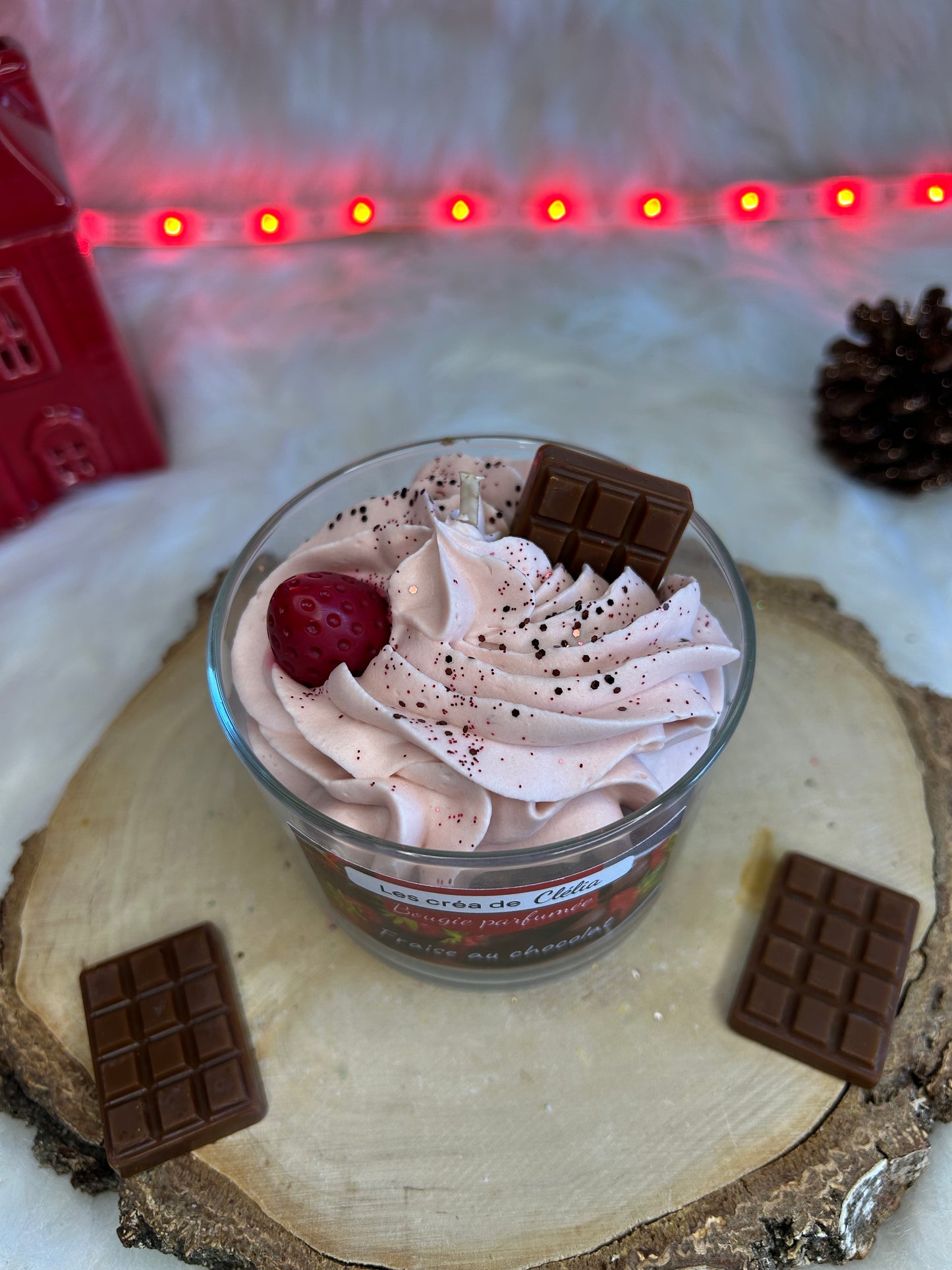 Bougie gourmande "Fraise au chocolat"