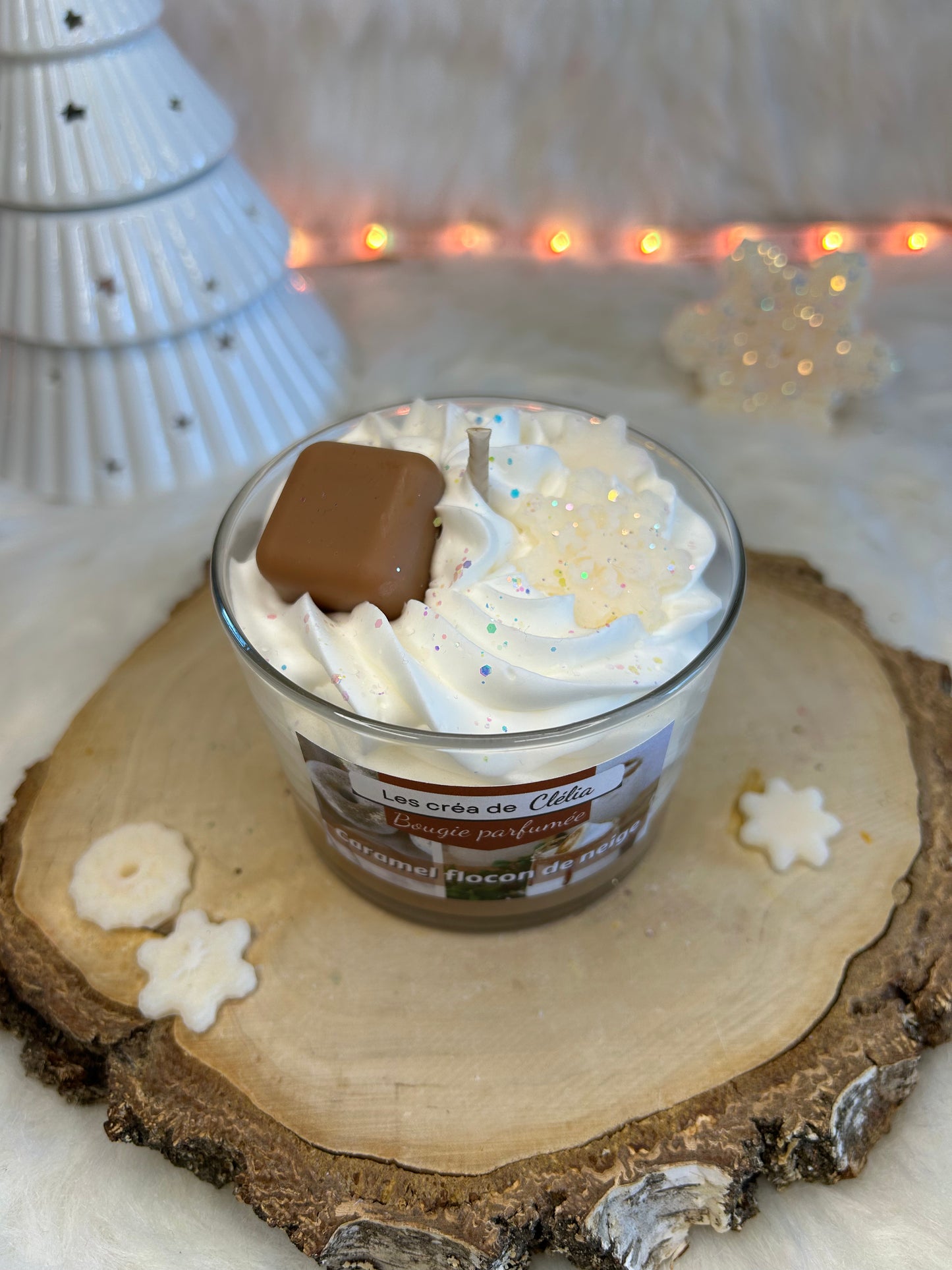 Bougie gourmande "Caramel flocon de neige"