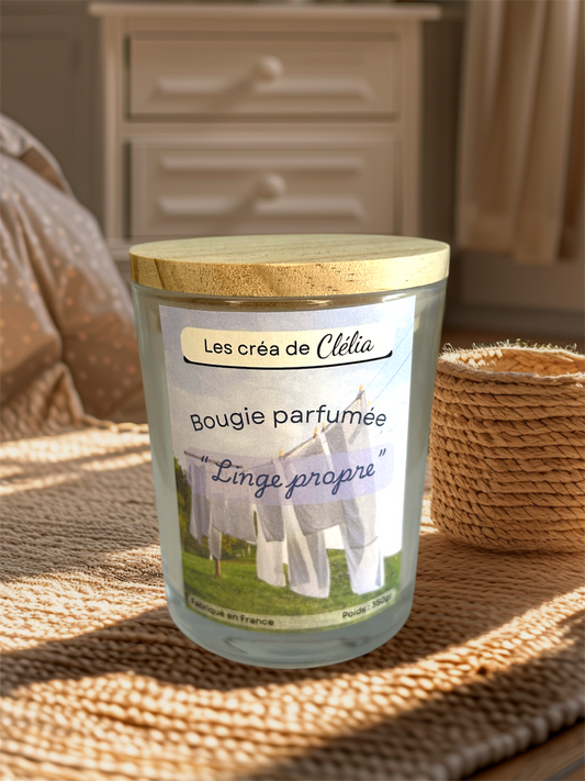 Bougie parfum "Linge propre"