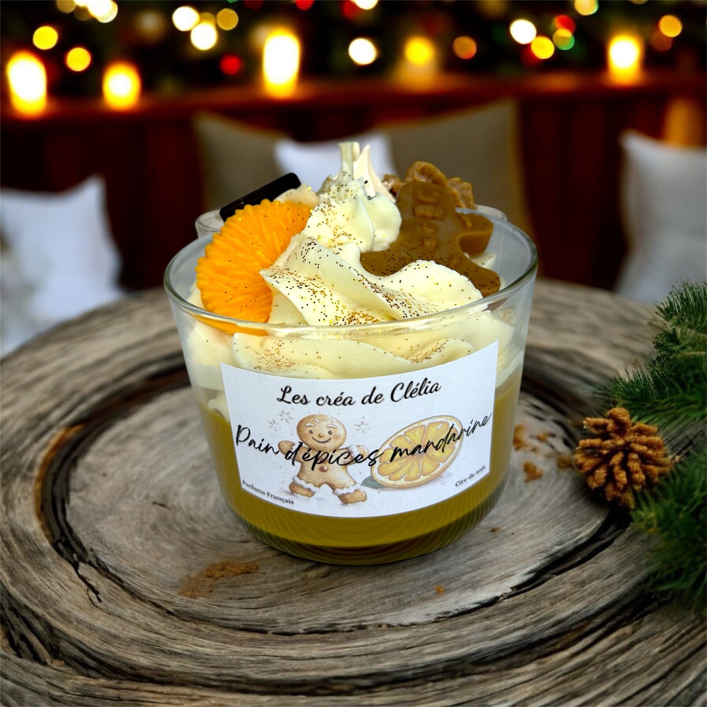 Bougie gourmande "Pain d'épices mandarine"