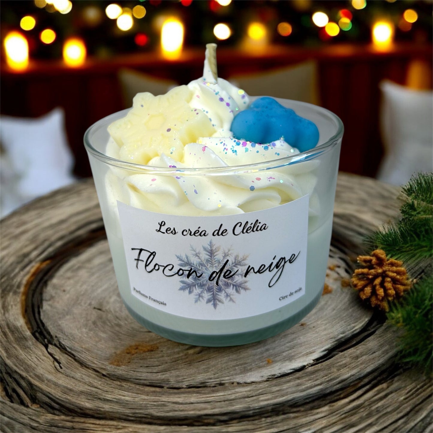 Bougie gourmande "Flocon de neige"