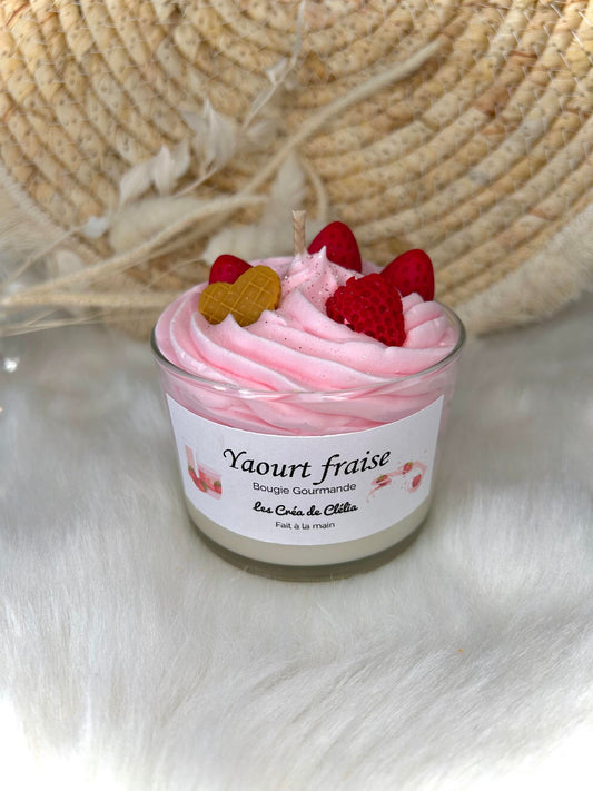 Bougie gourmande "Yaourt fraise"